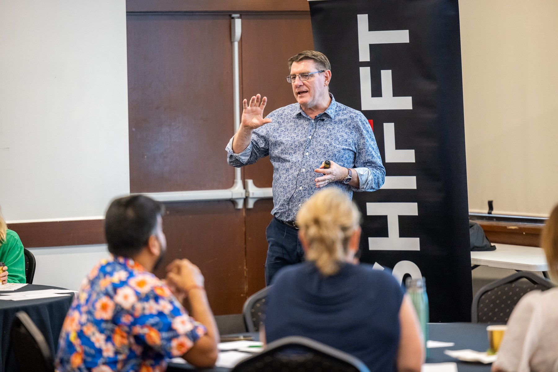 Russell Cummings guiding a workshop conversation